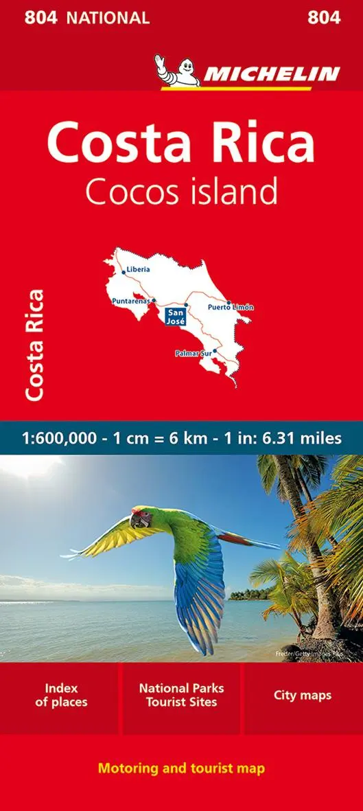Cover: 9782067259690 | Michelin Costa Rica | Straßen- und Tourismuskarte 1:600.000 | 1 S.