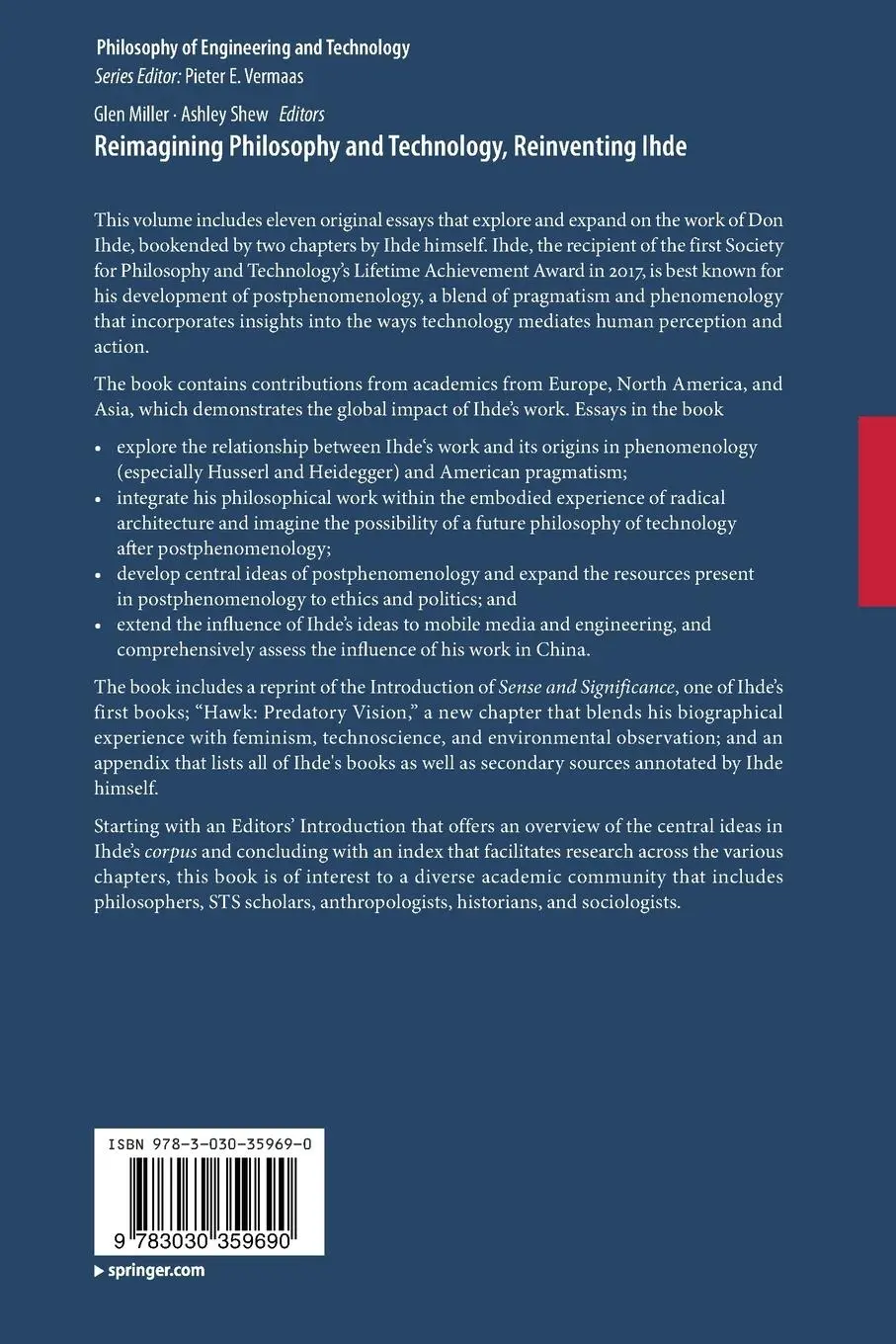 Rückseite: 9783030359690 | Reimagining Philosophy and Technology, Reinventing Ihde | Taschenbuch