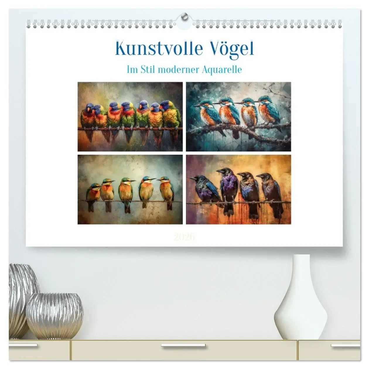 Cover: 9783457529690 | Kunstvolle Vögel (hochwertiger Premium Wandkalender 2026 DIN A2...