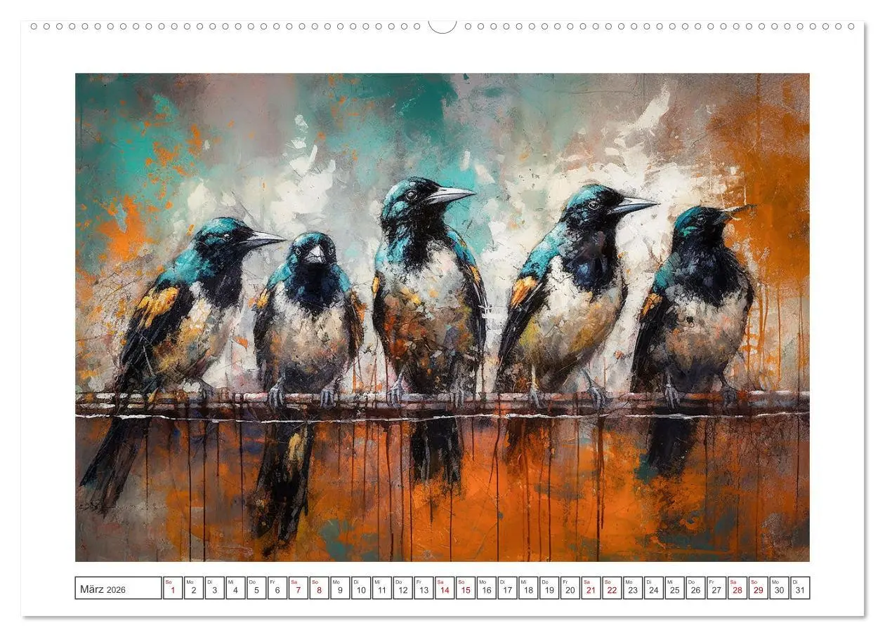 Bild: 9783457529690 | Kunstvolle Vögel (hochwertiger Premium Wandkalender 2026 DIN A2...