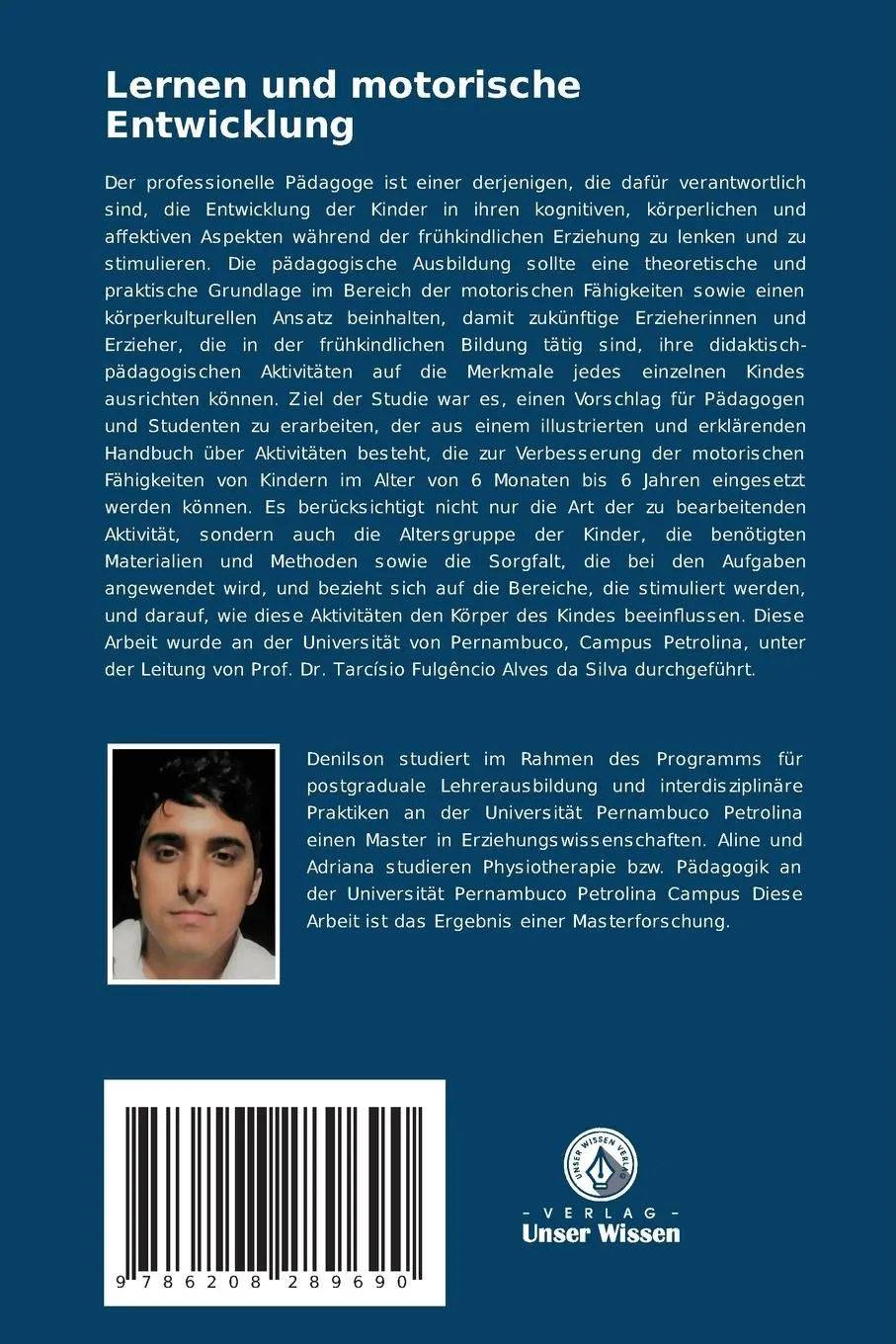 Rückseite: 9786208289690 | Lernen und motorische Entwicklung | Denilson José de Oliveira (u. a.)