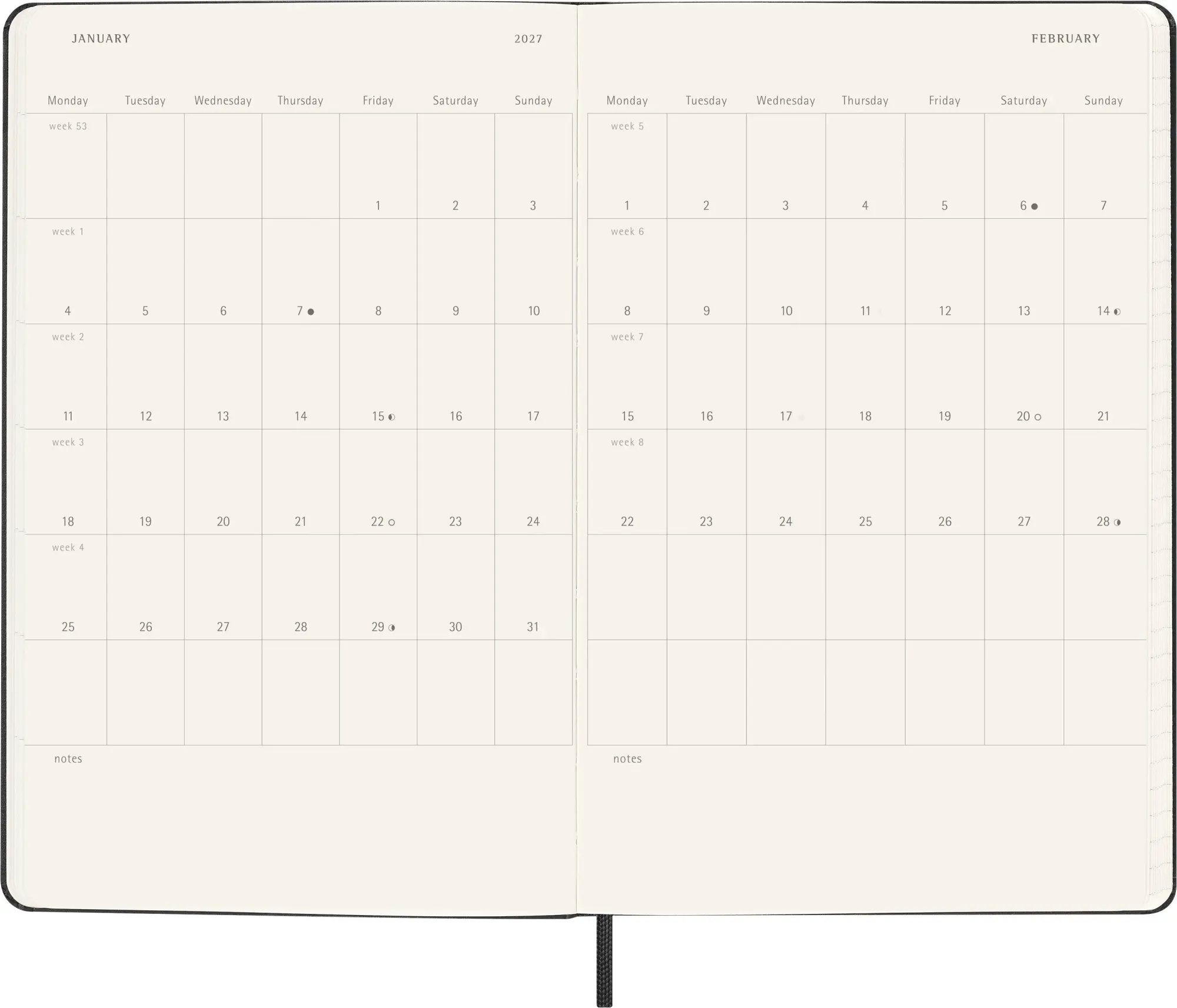 Bild: 8056999279790 | Moleskine 18 Monate Wochen Notizkalender 2026/2027, L/A5, 1 Wo = 1...