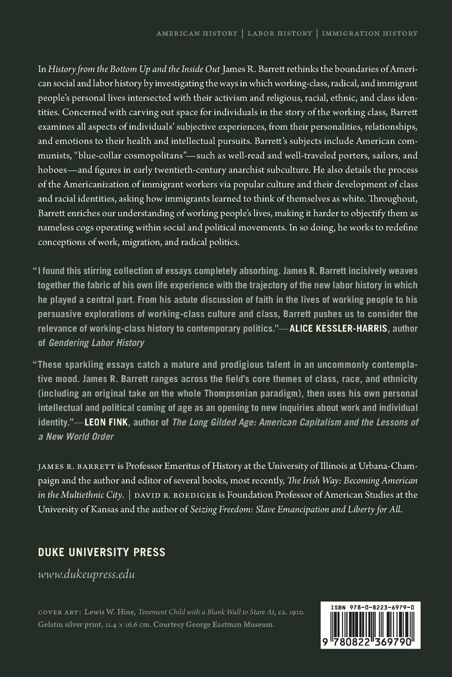 Rückseite: 9780822369790 | History from the Bottom Up and the Inside Out | James R. Barrett