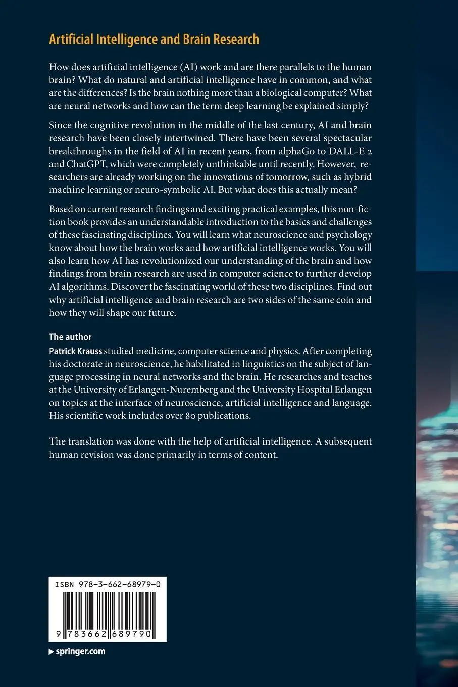 Rückseite: 9783662689790 | Artificial Intelligence and Brain Research | Patrick Krauss | Buch