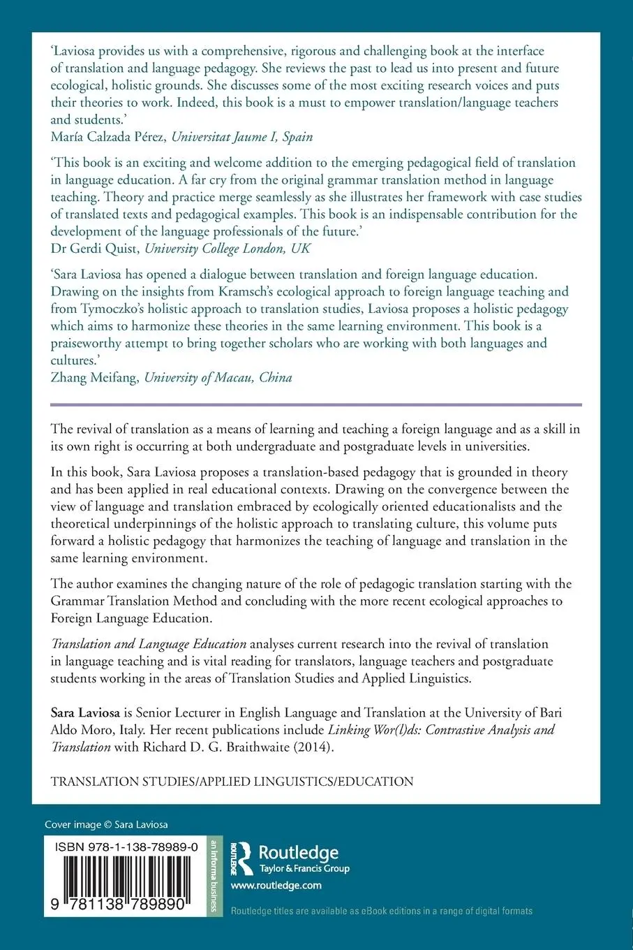 Rückseite: 9781138789890 | Translation and Language Education | Pedagogic Approaches Explored