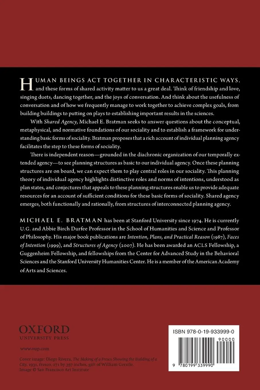 Rückseite: 9780199339990 | Shared Agency | A Planning Theory of Acting Together | Bratman | Buch