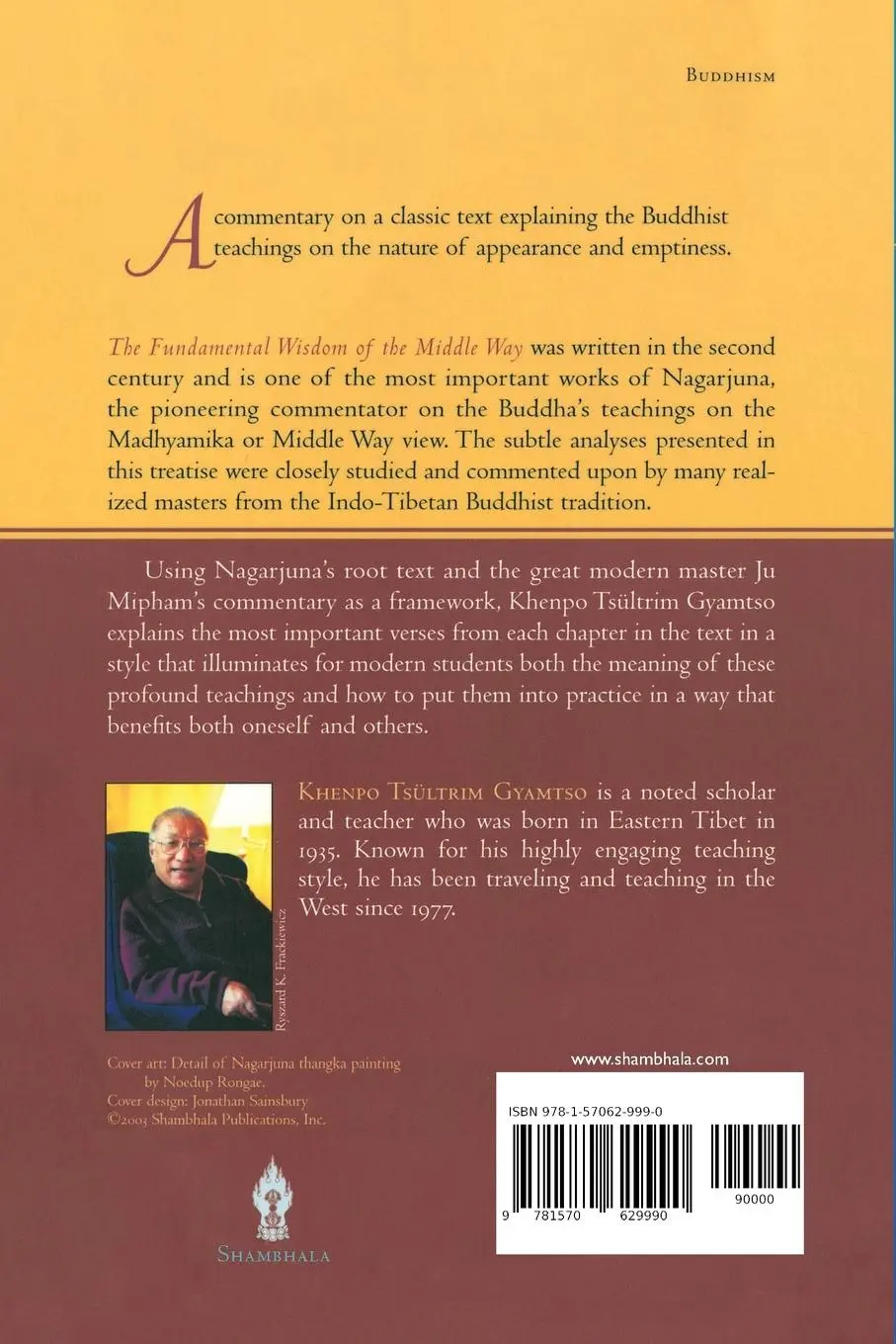 Rückseite: 9781570629990 | The Sun of Wisdom | Khenpo Tsultrim Gyamtso | Taschenbuch | Englisch