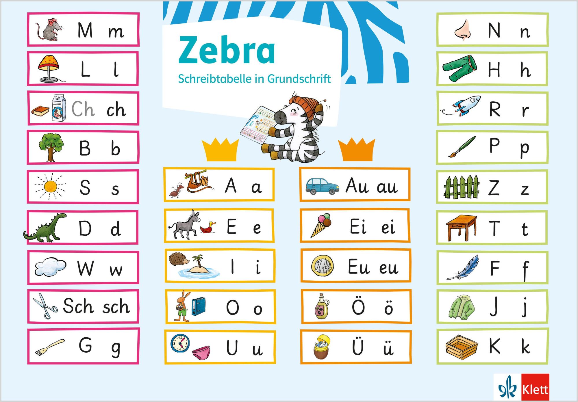 Cover: 9783122709990 | Zebra 1. Schreibtabelle (VE 10) Klasse 1 | Poster | 10 Bde/Tle | 2021