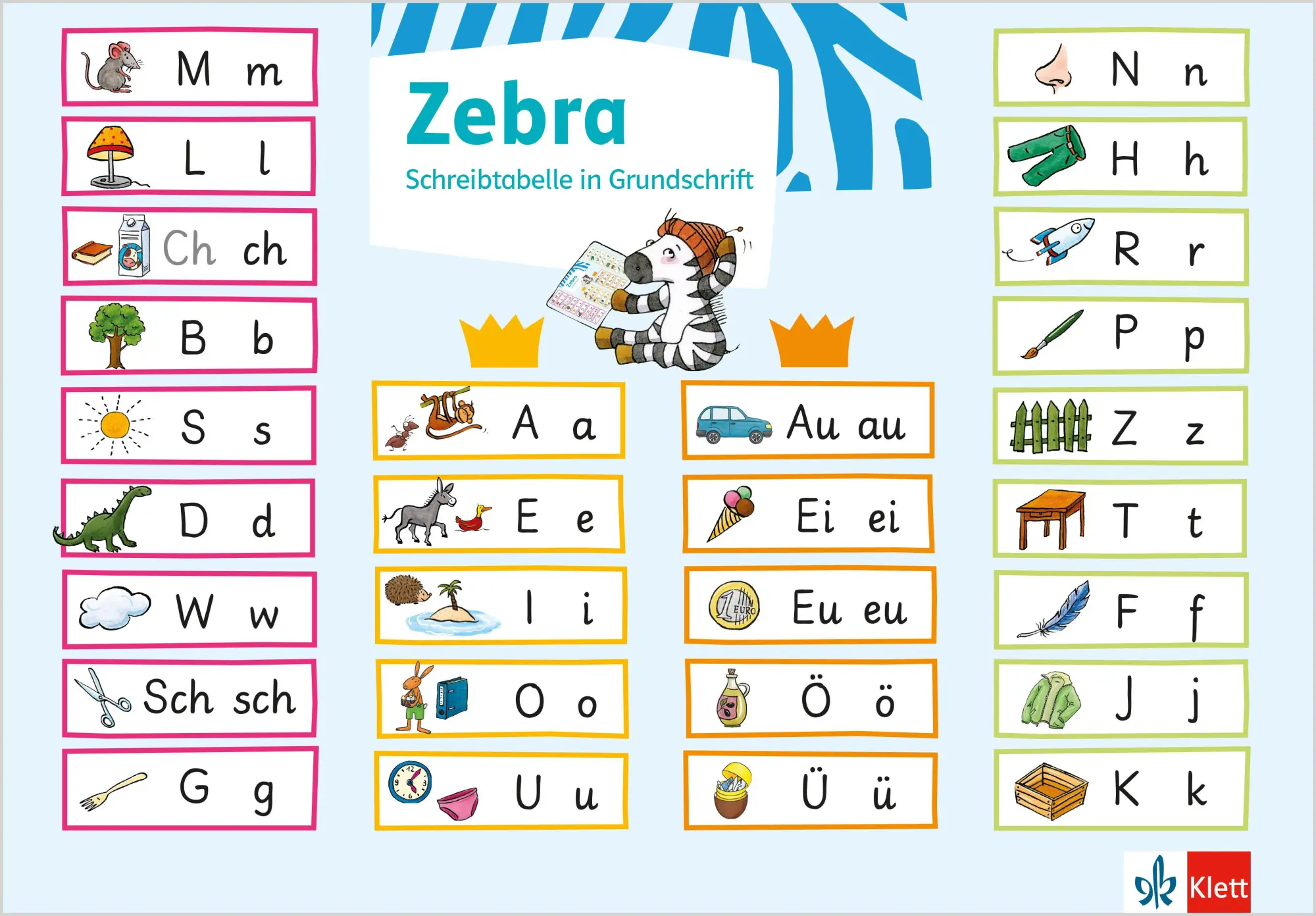 Cover: 9783122709990 | Zebra 1. Schreibtabelle (VE 10) Klasse 1 | Poster | 10 Bde/Tle | 2021