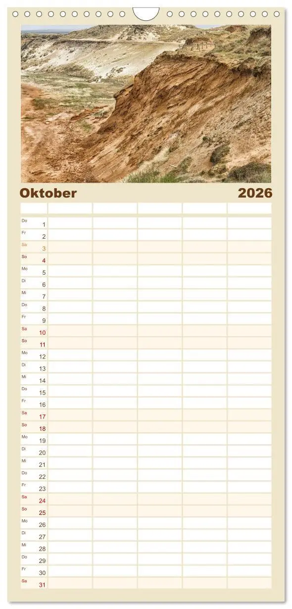 Bild: 9783516519990 | Familienplaner 2026 - Sylt mit 5 Spalten (Wandkalender, 21 x 45 cm)...