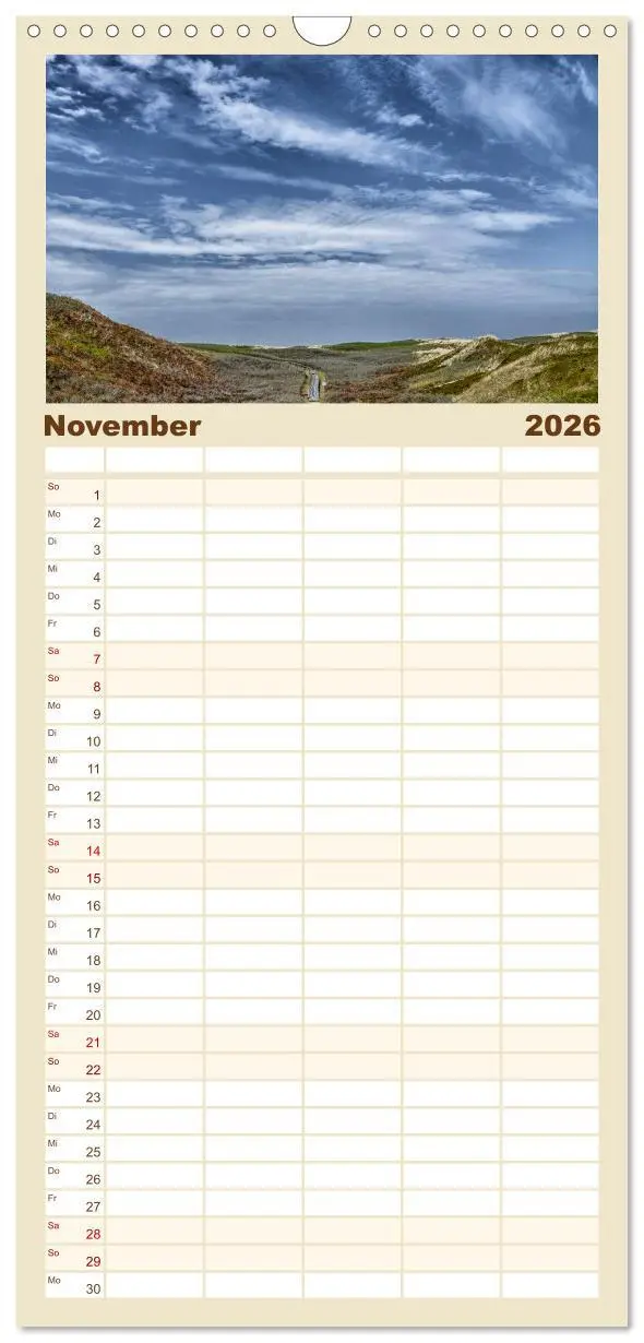 Bild: 9783516519990 | Familienplaner 2026 - Sylt mit 5 Spalten (Wandkalender, 21 x 45 cm)...