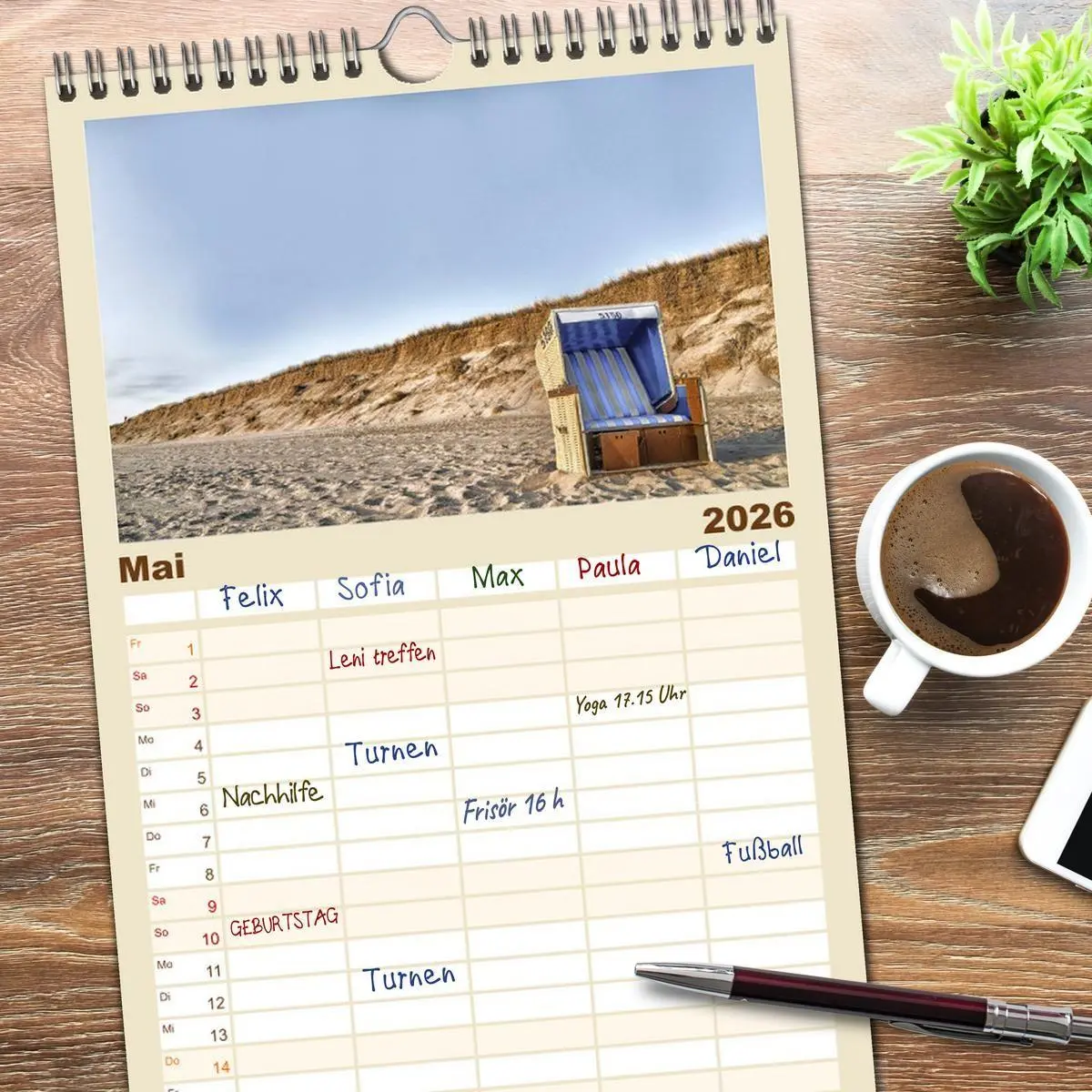 Bild: 9783516519990 | Familienplaner 2026 - Sylt mit 5 Spalten (Wandkalender, 21 x 45 cm)...