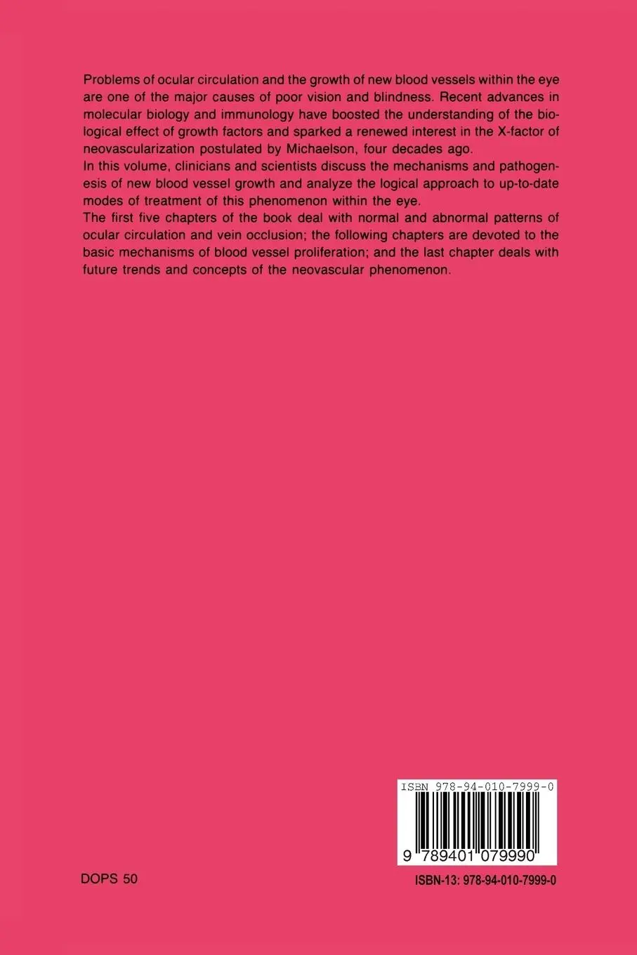 Rückseite: 9789401079990 | Ocular Circulation and Neovascularization | D. Benezra (u. a.) | Buch