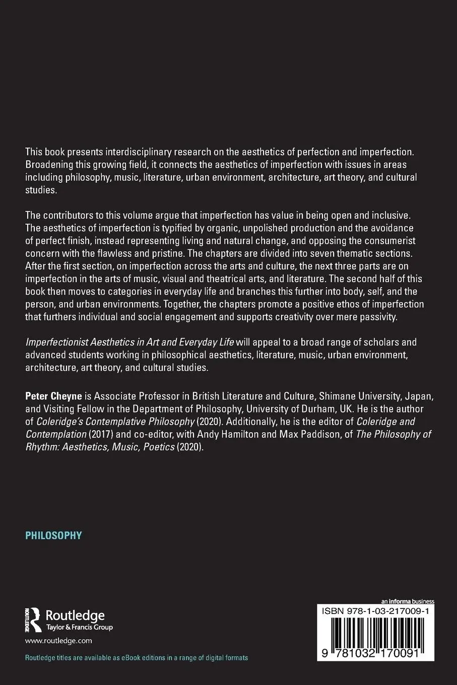 Rückseite: 9781032170091 | Imperfectionist Aesthetics in Art and Everyday Life | Peter Cheyne