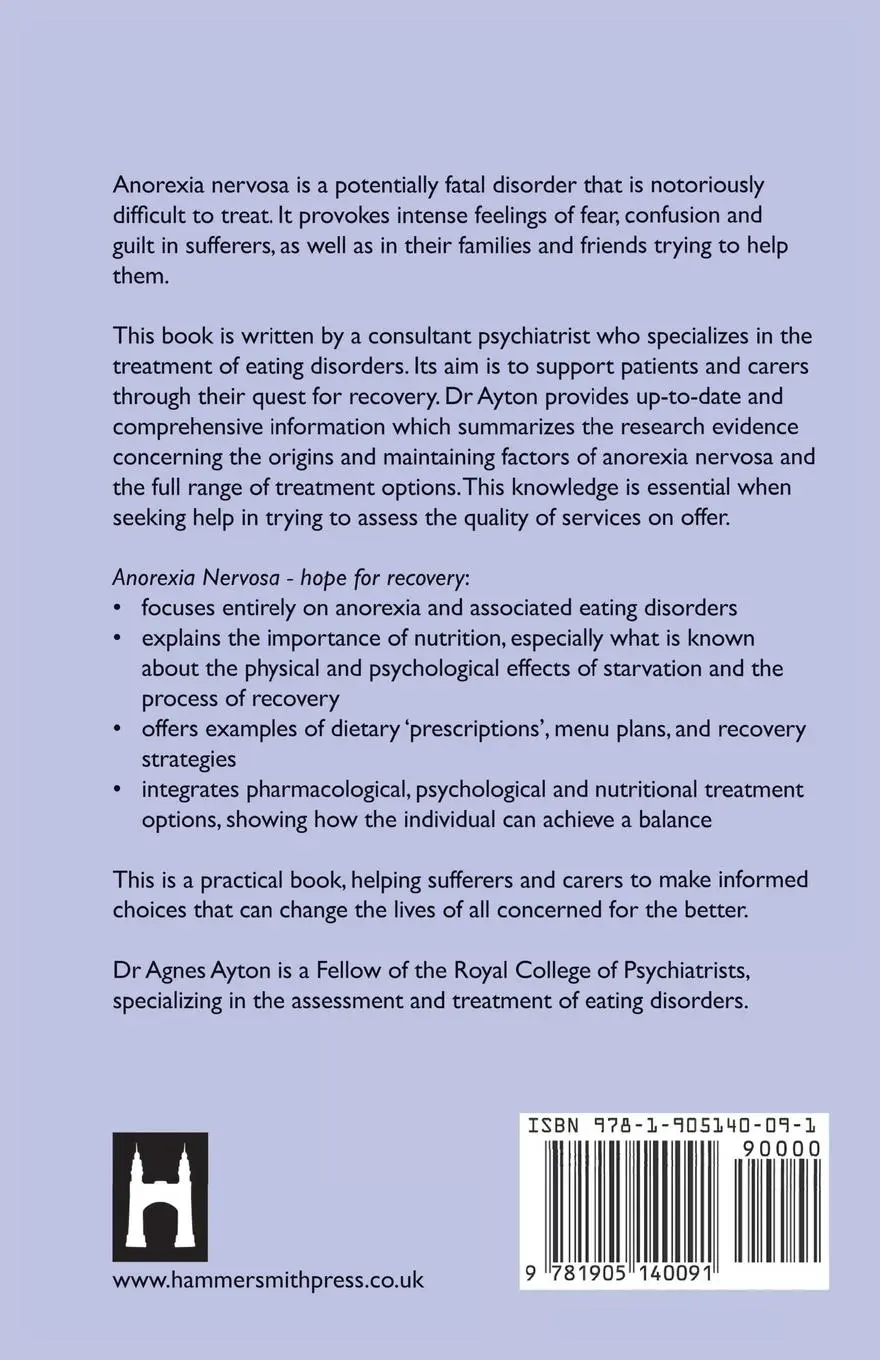 Rückseite: 9781905140091 | Anorexia Nervosa | Hope for recovery | Agnes Ayton | Taschenbuch
