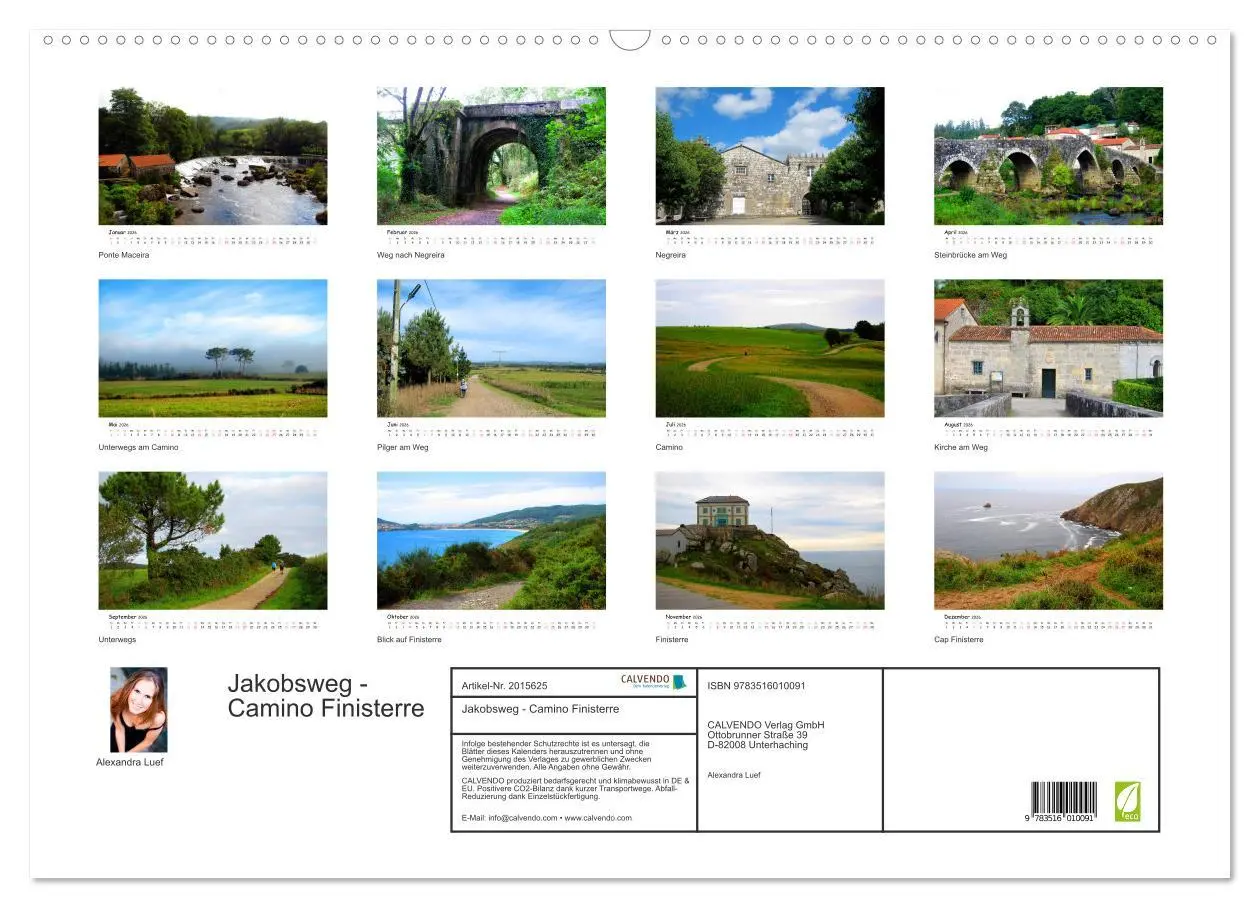 Bild: 9783516010091 | Jakobsweg - Camino Finisterre (Wandkalender 2026 DIN A2 quer),...