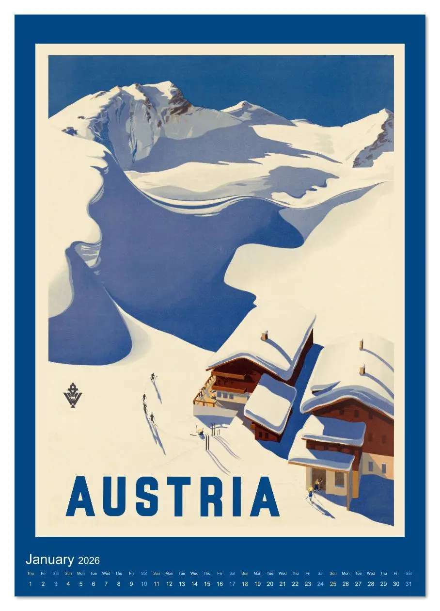 Bild: 9783516560091 | Vintage Travel Posters around the World (Wall Calendar 2026 DIN A4...