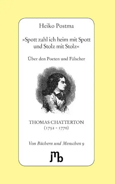 Cover: 9783940970091 | 'Spott zahl ich heim mit Spott und Stolz mit Stolz' | Heiko Postma