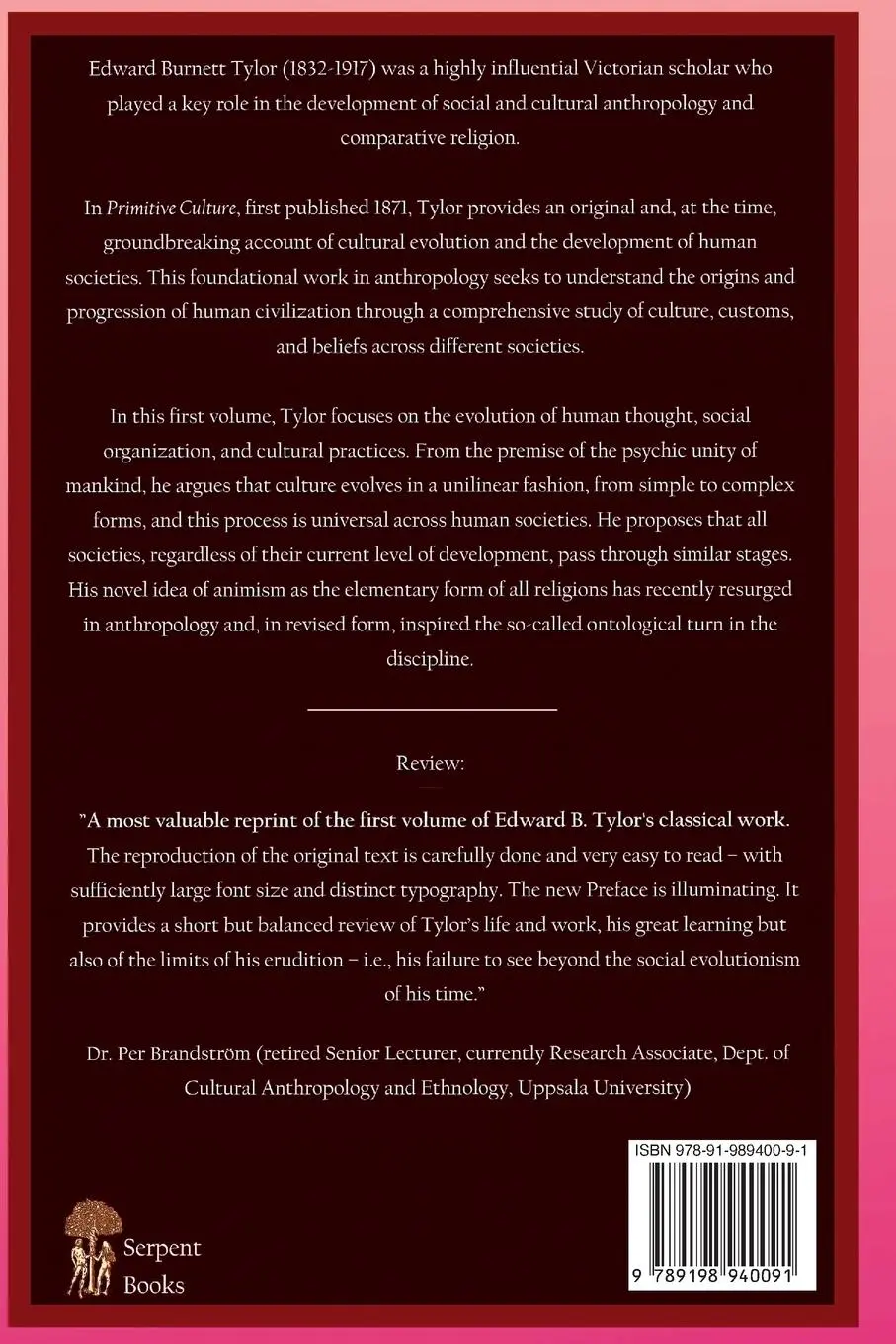 Rückseite: 9789198940091 | Primitive Culture - Volume One | Edward Burnett Tylor | Taschenbuch