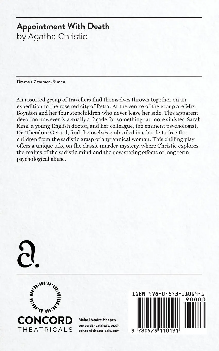 Rückseite: 9780573110191 | Appointment with Death | Agatha Christie | Taschenbuch | Englisch