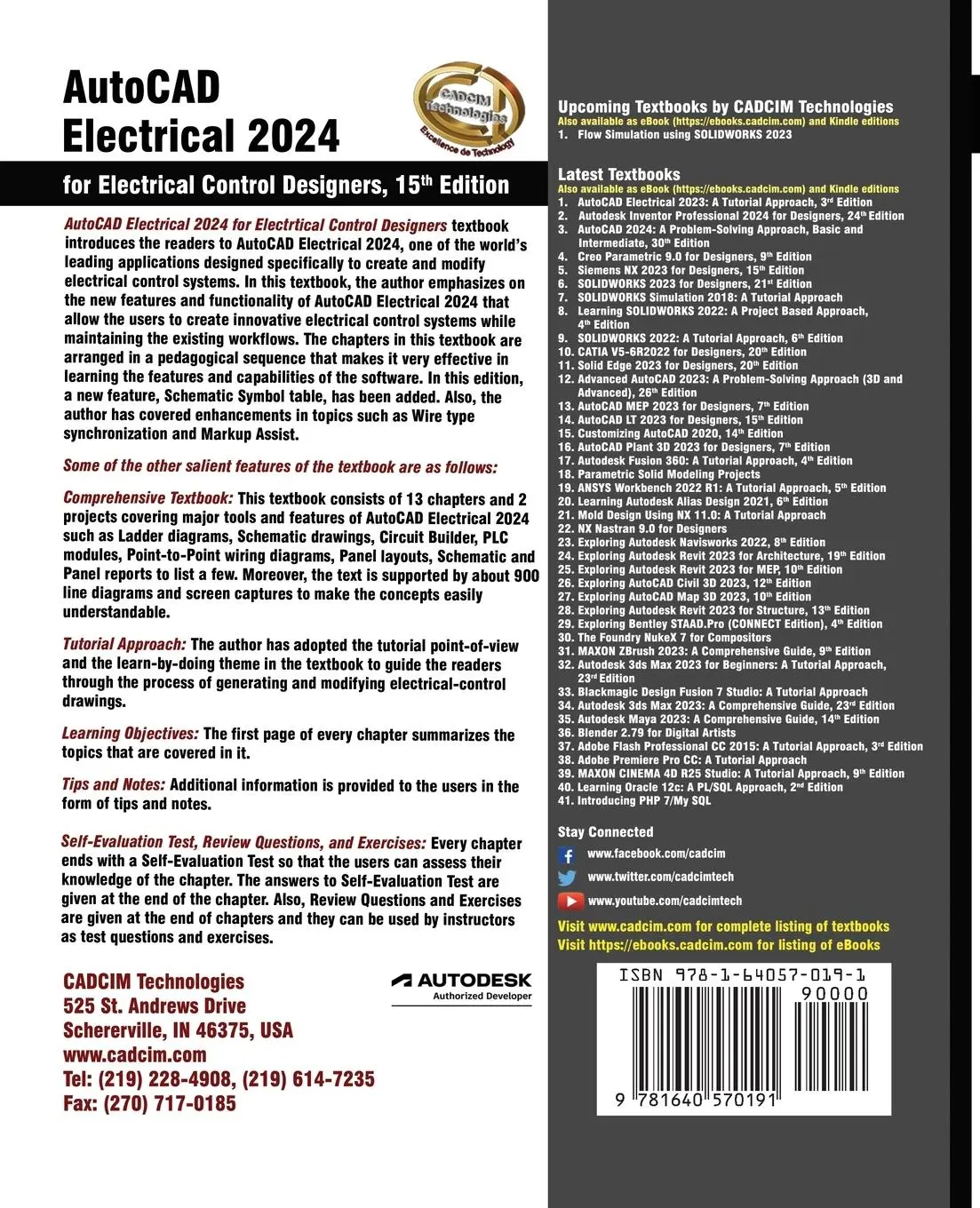 Rückseite: 9781640570191 | AutoCAD Electrical 2024 for Electrical Control Designers, 15th Edition