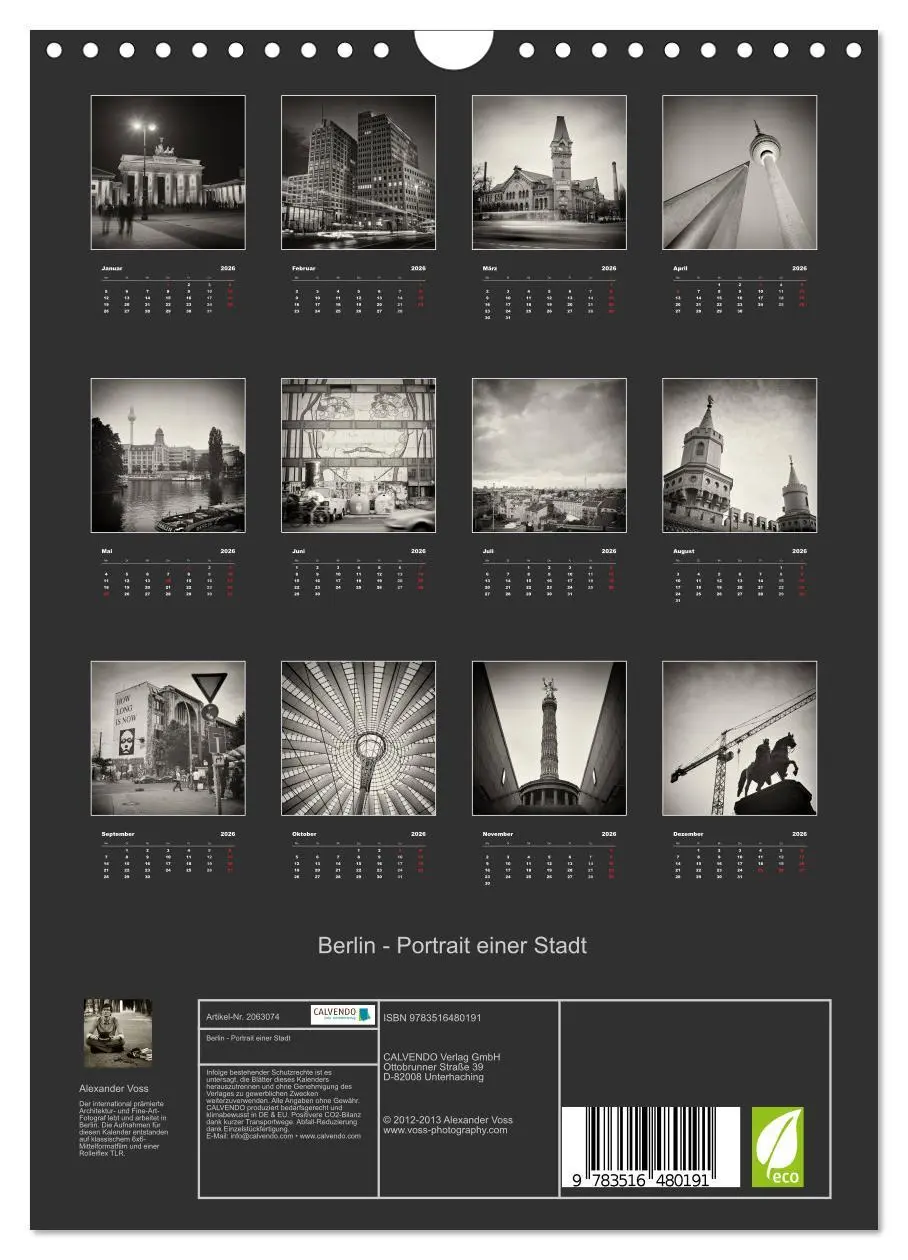 Bild: 9783516480191 | Berlin - Portrait einer Stadt (Wandkalender 2026 DIN A4 hoch),...