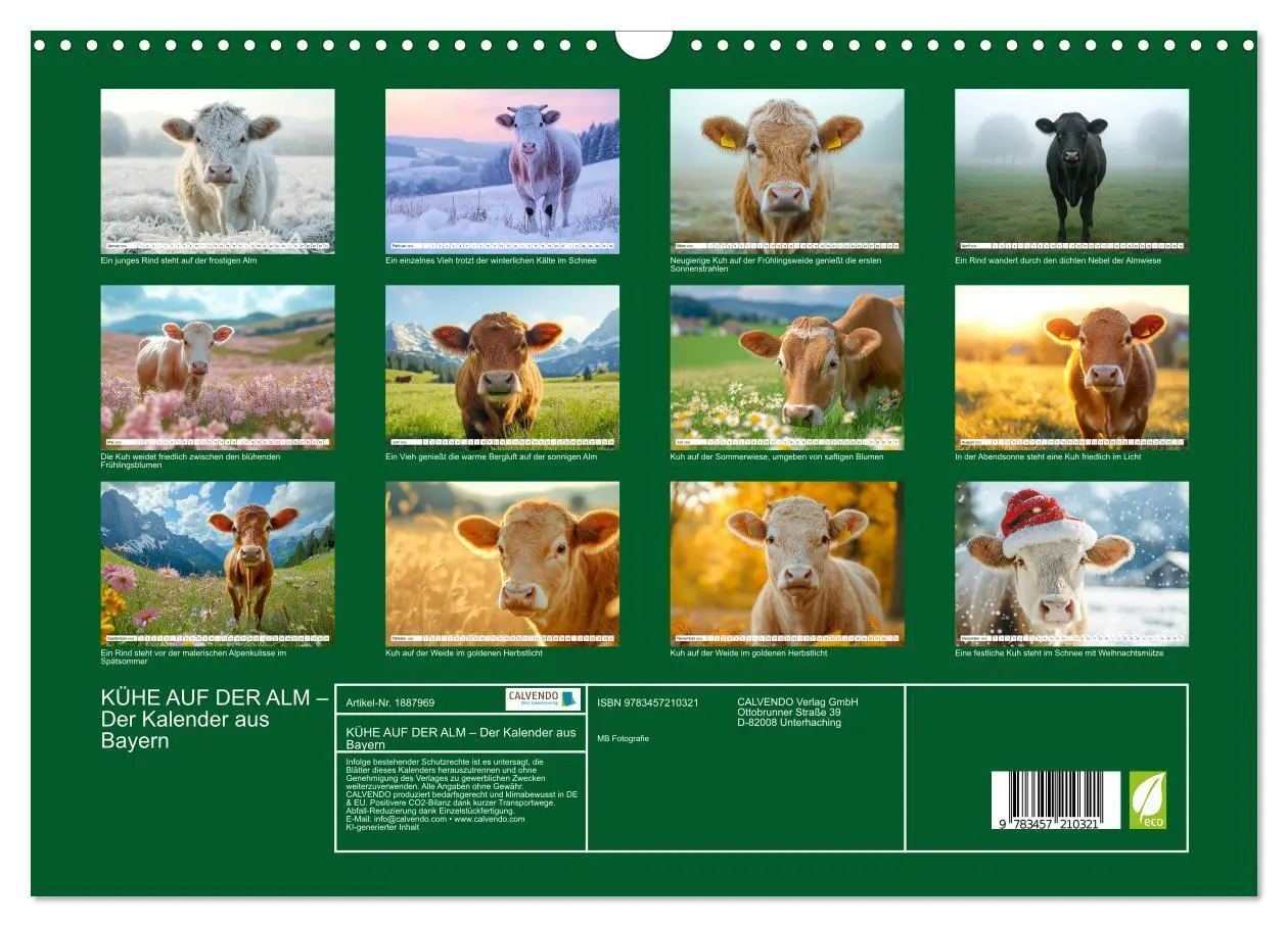 Bild: 9783457210291 | KÜHE AUF DER ALM - Der Kalender aus Bayern (Wandkalender 2025 DIN...