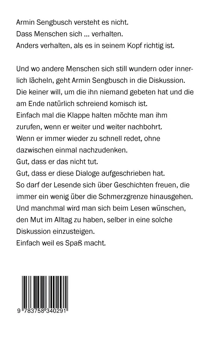 Rückseite: 9783758340291 | Geschichten am Rand der Detonation | Armin Sengbusch | Taschenbuch