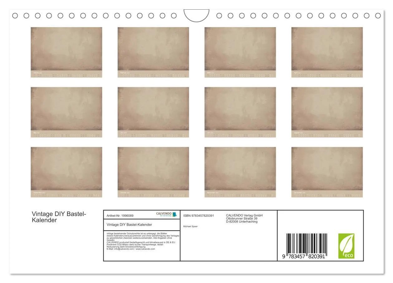 Bild: 9783457820391 | Vintage DIY Bastel-Kalender (Wandkalender 2026 DIN A4 quer),...