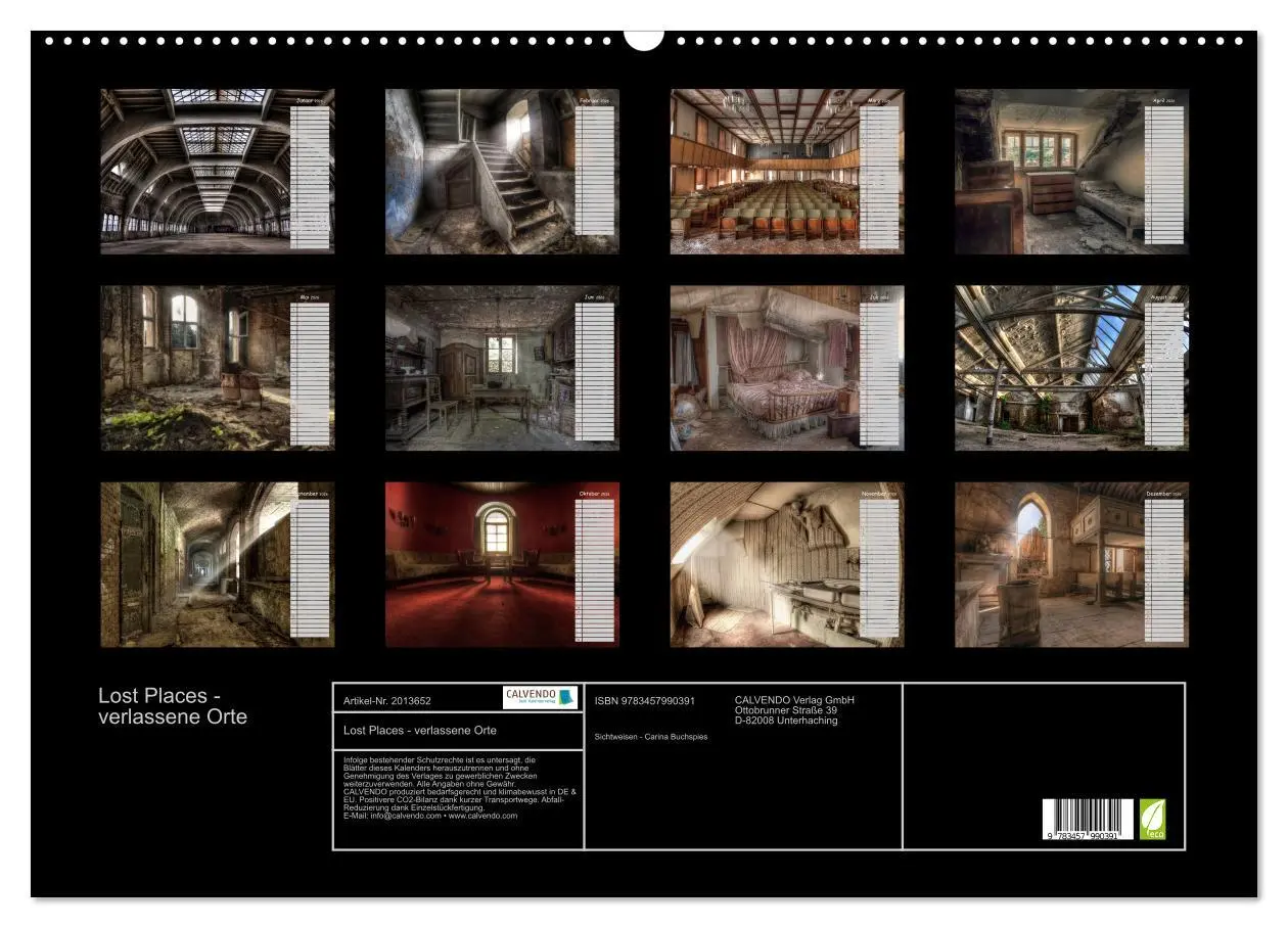 Bild: 9783457990391 | Lost Places - verlassene Orte (Wandkalender 2026 DIN A2 quer),...