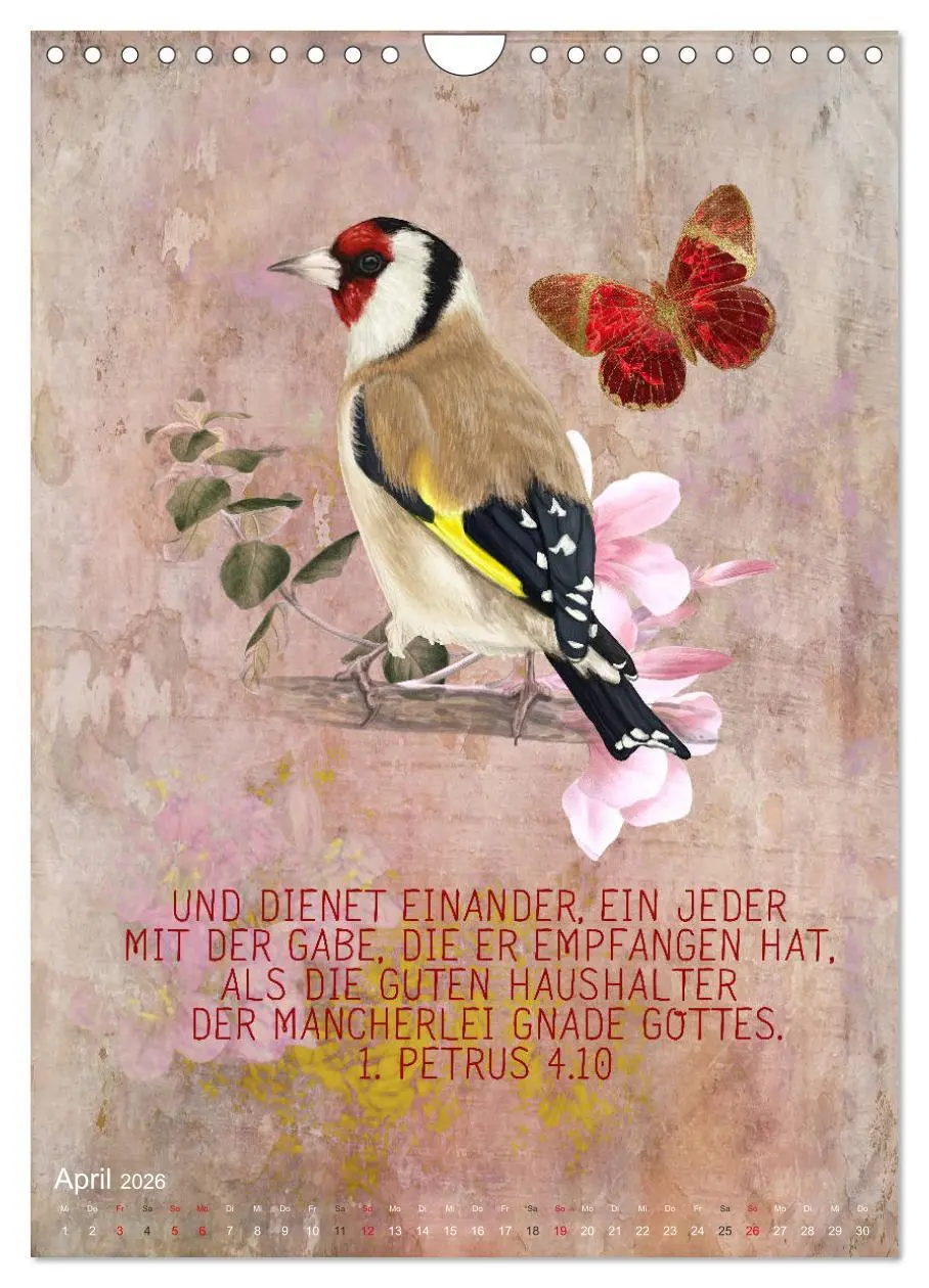 Bild: 9783516390391 | Bibelworte für Vogelfreunde (Wandkalender 2026 DIN A4 hoch),...