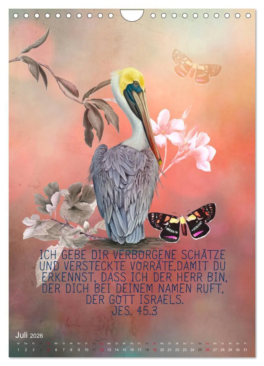 Bild: 9783516390391 | Bibelworte für Vogelfreunde (Wandkalender 2026 DIN A4 hoch),...