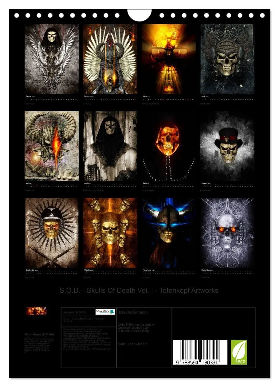 Bild: 9783594130391 | S.O.D. - Skulls Of Death Vol. I - Totenkopf Artworks (Wandkalender...
