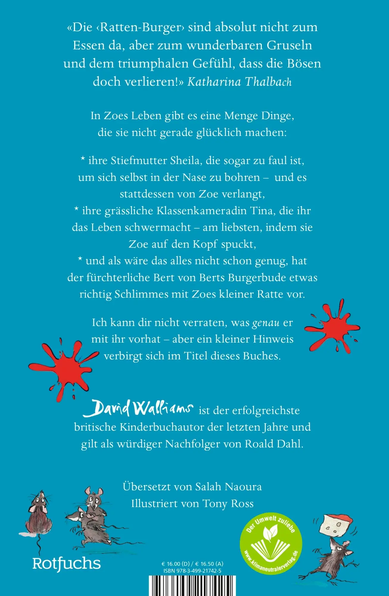 Rückseite: 9783757100391 | Ratten-Burger | David Walliams | Buch | 304 S. | Deutsch | 2024