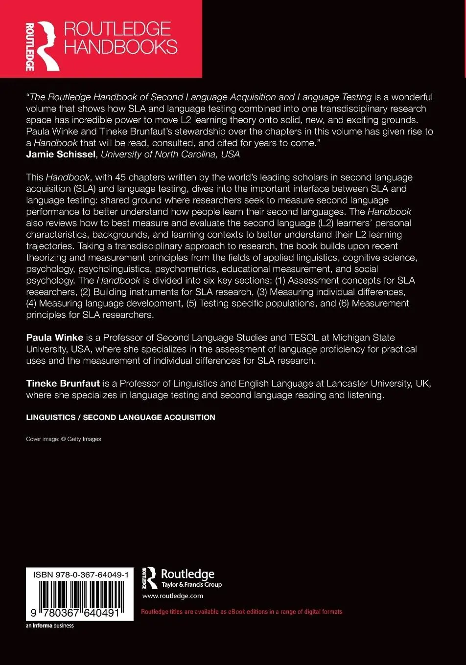 Rückseite: 9780367640491 | The Routledge Handbook of Second Language Acquisition and Language...