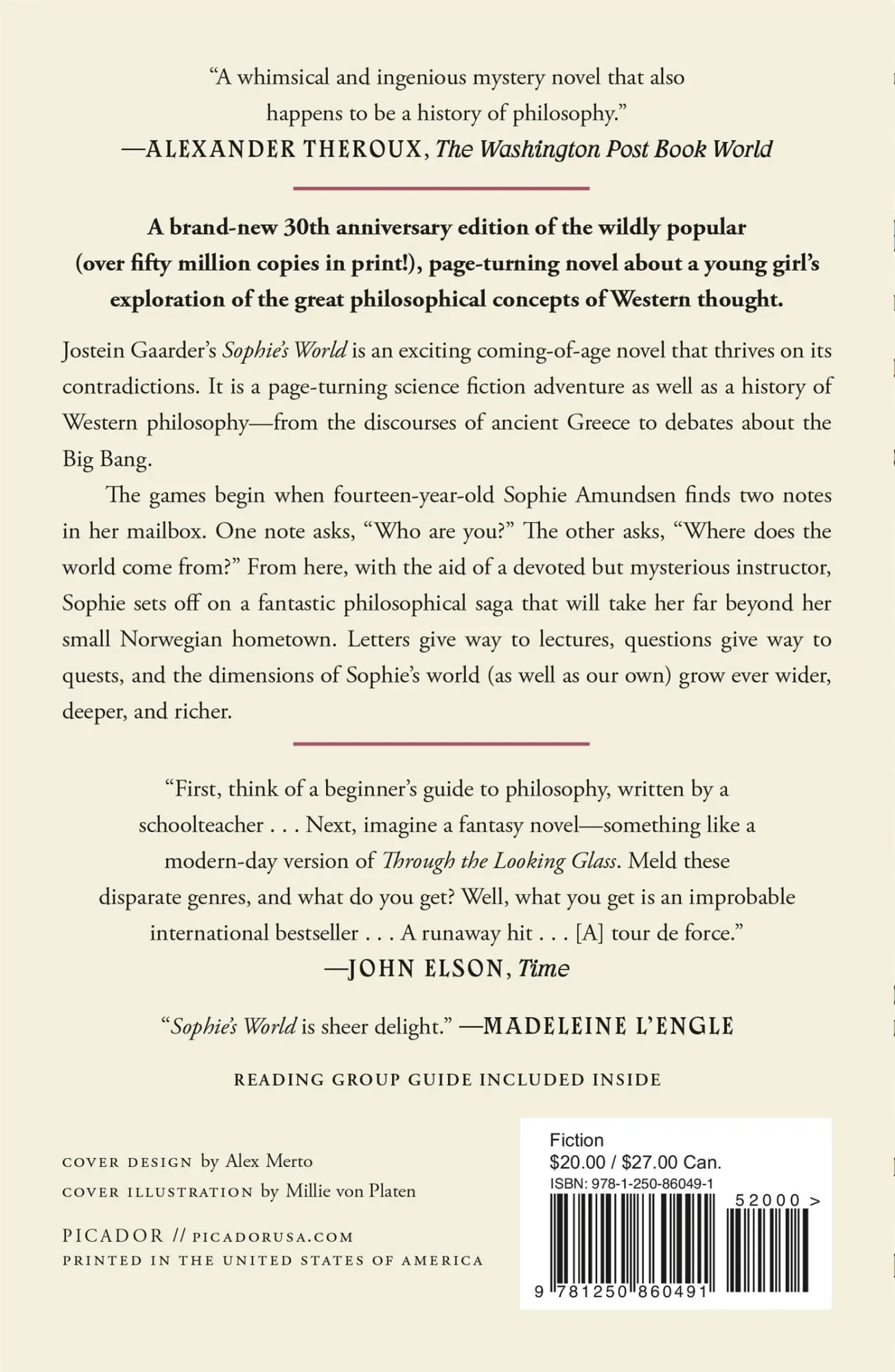 Rückseite: 9781250860491 | Sophie's World | A Novel About the History of Philosophy | Gaarder