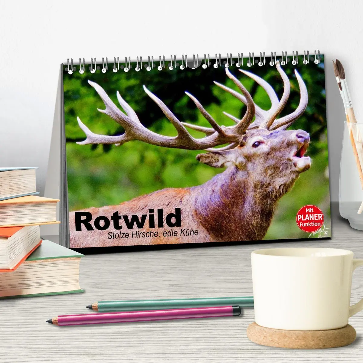 Bild: 9783457980491 | Rotwild. Edle Hirsche, stolze Kühe (Tischkalender 2026 DIN A5...