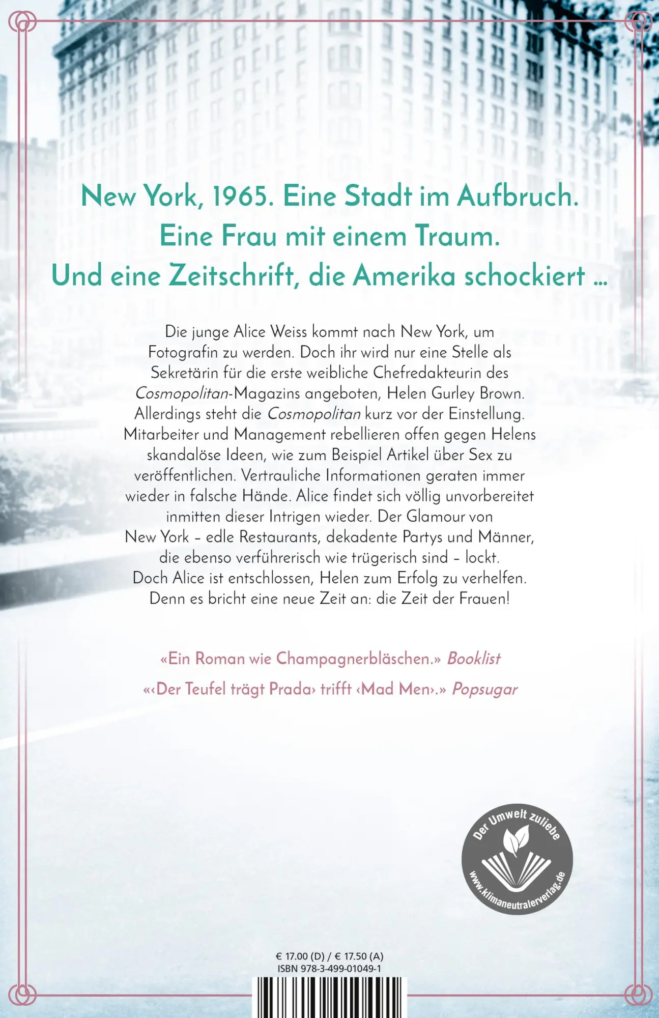 Rückseite: 9783499010491 | Cosmopolitan - Die Zeit der Frauen | Renée Rosen | Taschenbuch | 2023