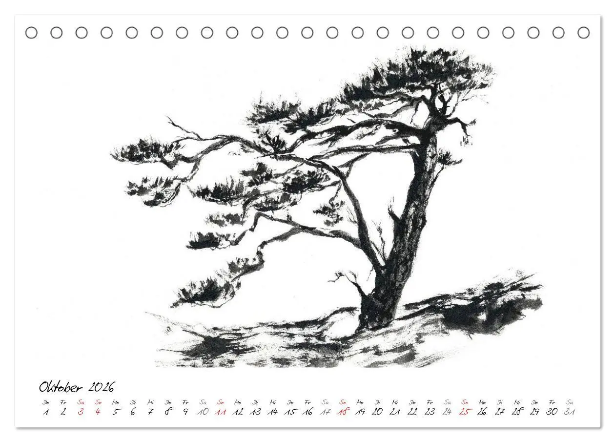 Bild: 9783516070491 | Asiatische Tuschmalerei (Tischkalender 2026 DIN A5 quer), CALVENDO...