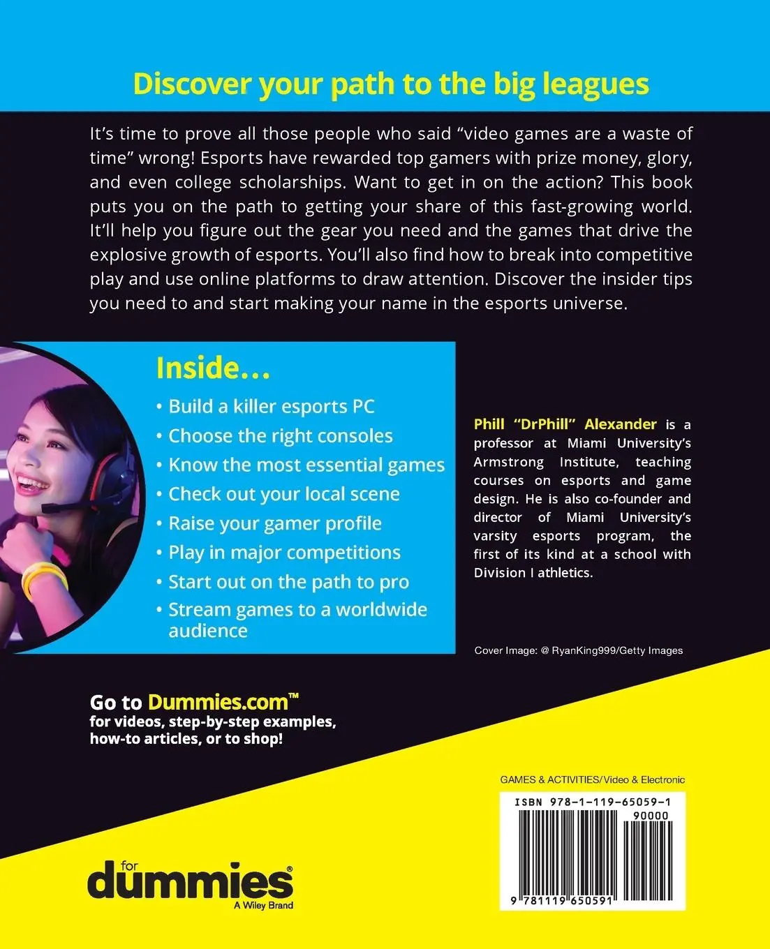 Rückseite: 9781119650591 | Esports for Dummies | Phill Alexander | Taschenbuch | 304 S. | 2020