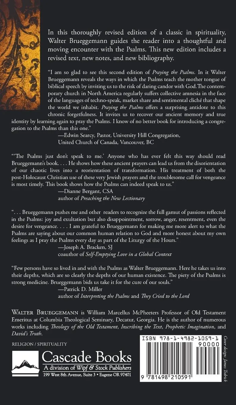 Rückseite: 9781498210591 | Praying the Psalms, Second Edition | Walter Brueggemann | Buch | 2007