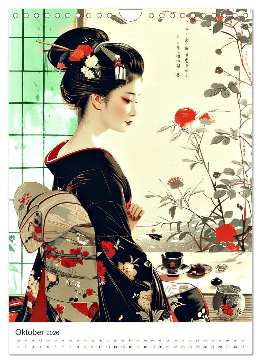 Bild: 9783457280591 | Geisha - Old School Poster Style (Wandkalender 2026 DIN A4 hoch),...