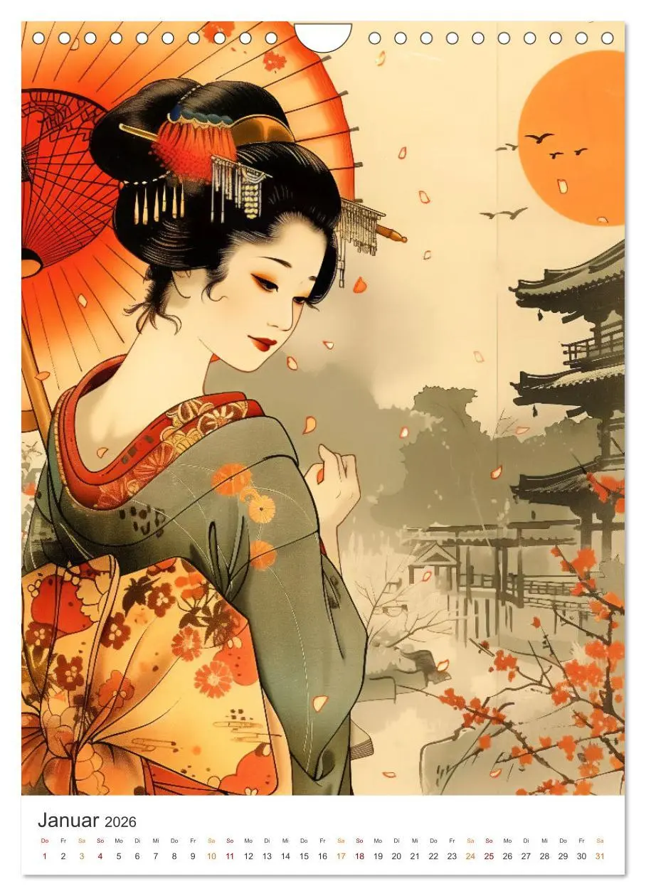 Bild: 9783457280591 | Geisha - Old School Poster Style (Wandkalender 2026 DIN A4 hoch),...