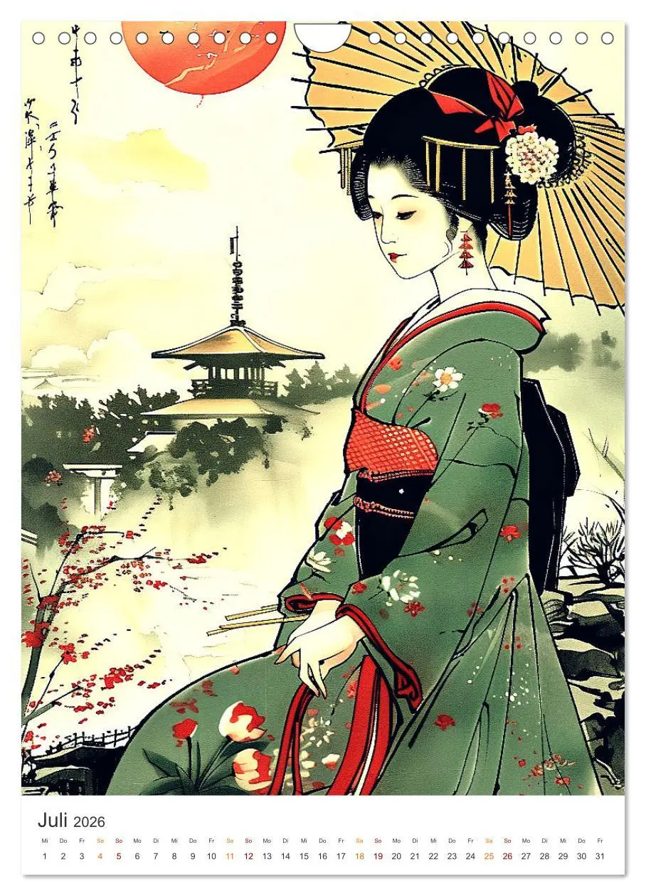Bild: 9783457280591 | Geisha - Old School Poster Style (Wandkalender 2026 DIN A4 hoch),...