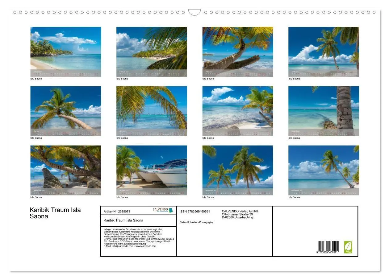 Bild: 9783569460591 | Karibik Traum Isla Saona (Wandkalender 2027 DIN A2 quer), CALVENDO...