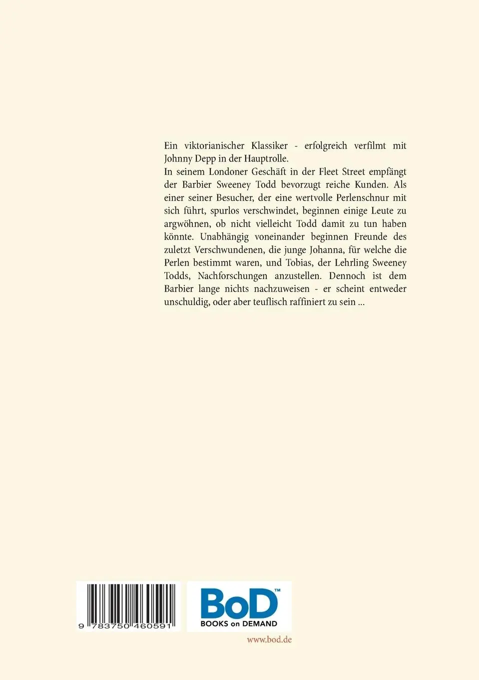 Rückseite: 9783750460591 | Die Perlenschnur oder: Sweeney Todd, der teuflische Barbier aus der...