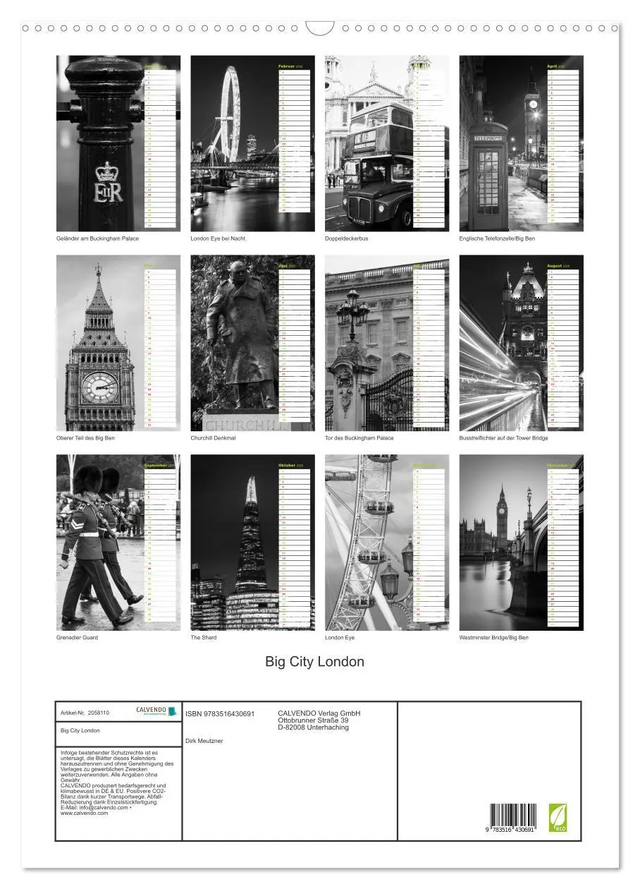 Bild: 9783516430691 | Big City London (Wandkalender 2026 DIN A2 hoch), CALVENDO...