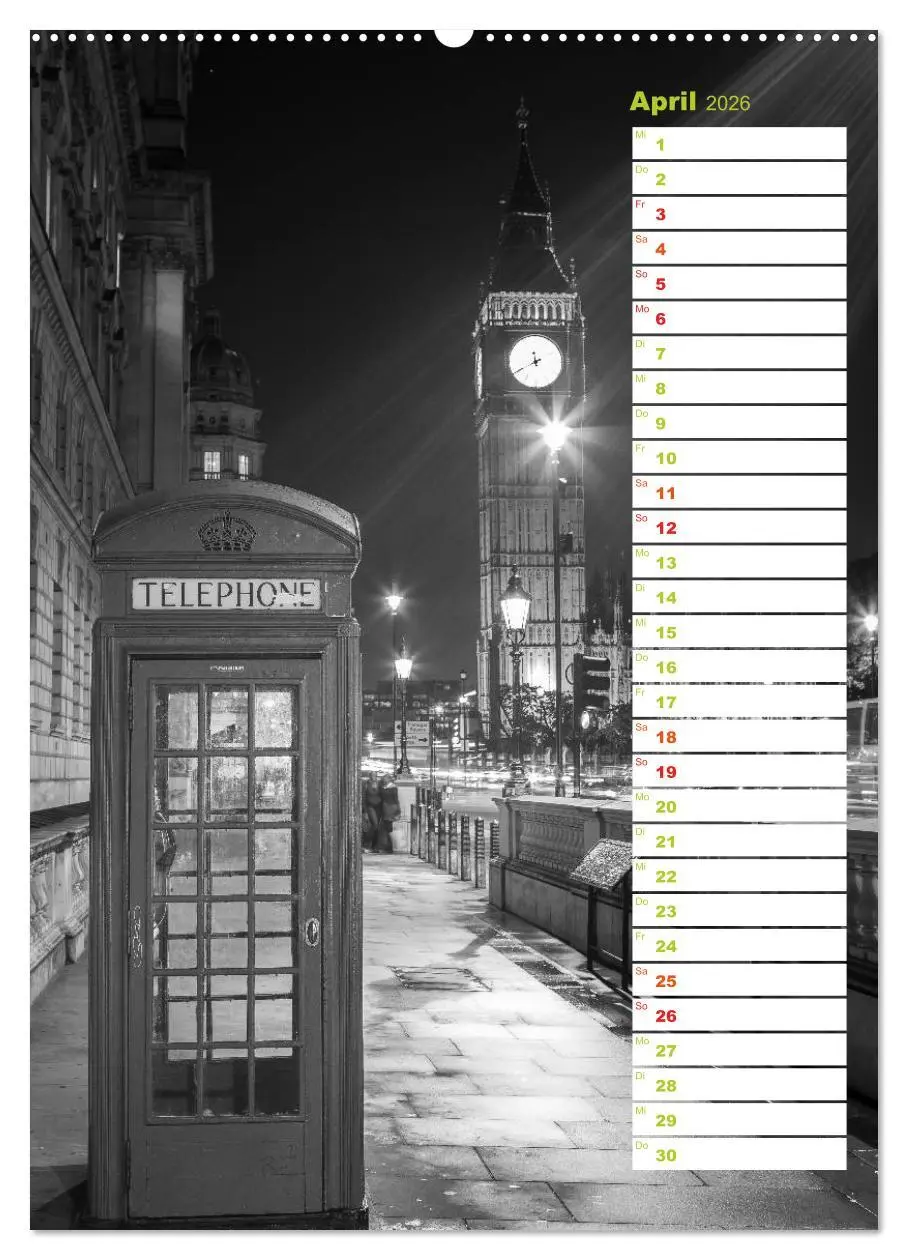 Bild: 9783516430691 | Big City London (Wandkalender 2026 DIN A2 hoch), CALVENDO...