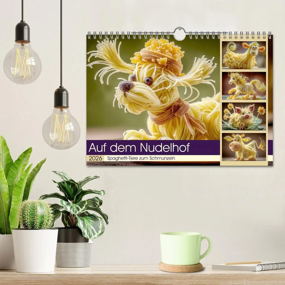 Bild: 9783516740691 | Auf dem Nudelhof. Spaghetti-Tiere zum Schmunzeln (Wandkalender 2026...