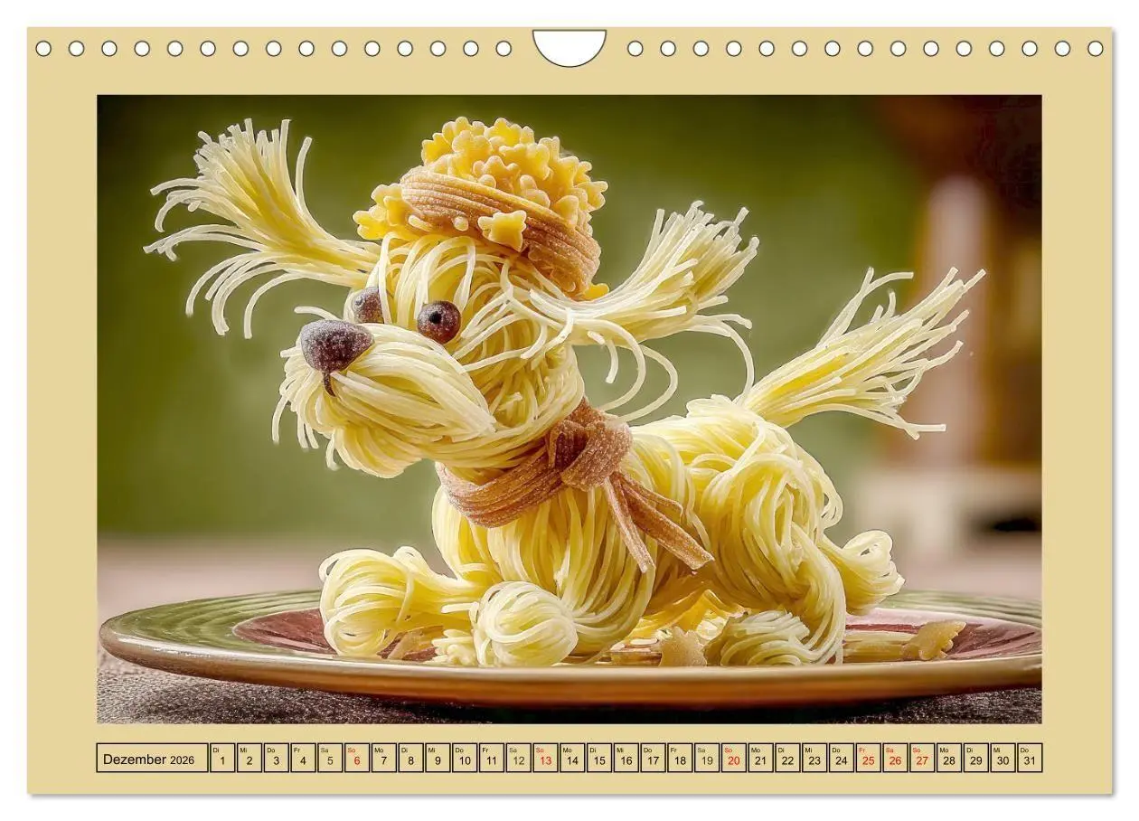 Bild: 9783516740691 | Auf dem Nudelhof. Spaghetti-Tiere zum Schmunzeln (Wandkalender 2026...